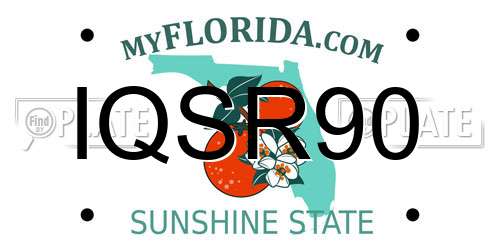 IQSR90 Florida License Plate