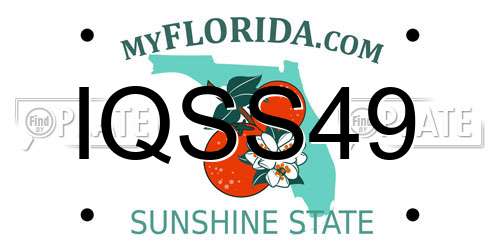 IQSS49 Florida License Plate