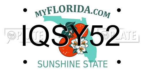 IQSY52 Florida License Plate
