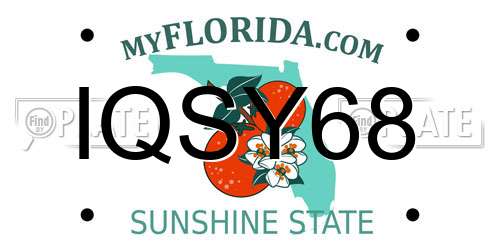 IQSY68 Florida License Plate