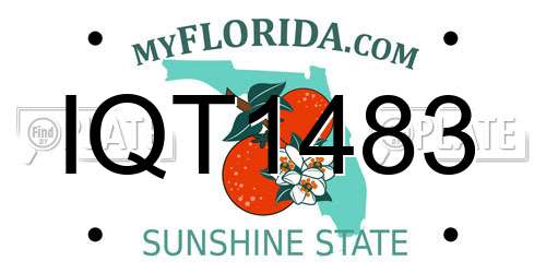 IQT1483 Florida License Plate