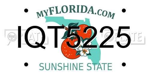 IQT5225 Florida License Plate
