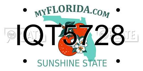 IQT5728 Florida License Plate