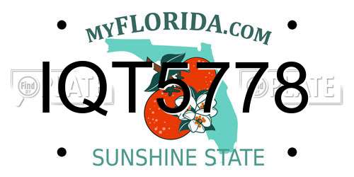 IQT5778 Florida License Plate
