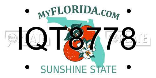 IQT8778 Florida License Plate