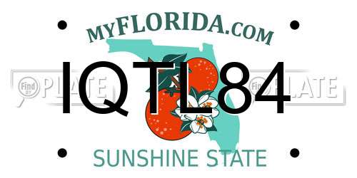IQTL84 Florida License Plate