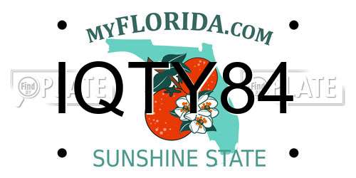 IQTY84 Florida License Plate