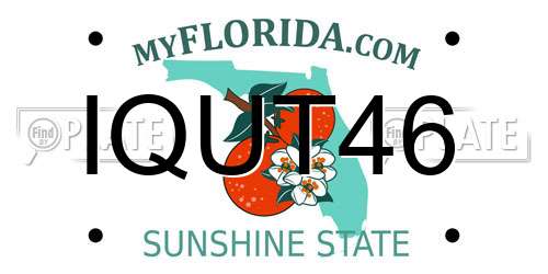 IQUT46 Florida License Plate