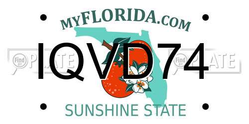 IQVD74 Florida License Plate