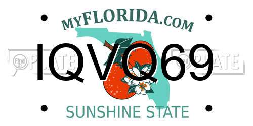 IQVQ69 Florida License Plate