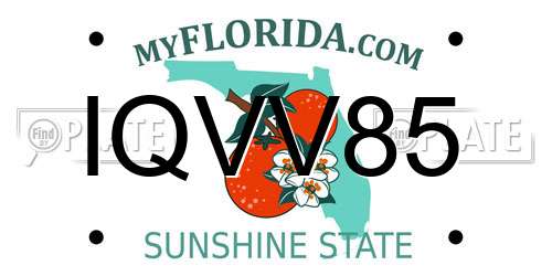 IQVV85 Florida License Plate