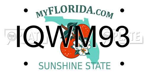 IQWM93 Florida License Plate