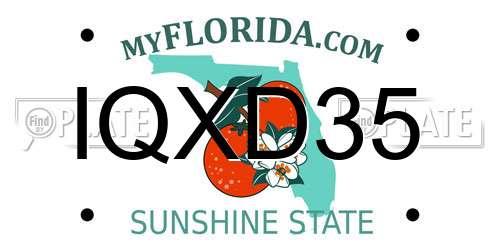 IQXD35 Florida License Plate