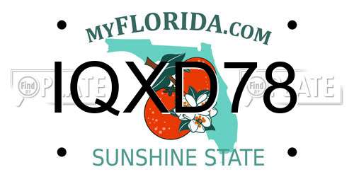 IQXD78 Florida License Plate