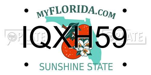 IQXH59 Florida License Plate