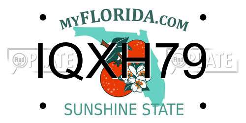 IQXH79 Florida License Plate