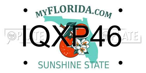 IQXP46 Florida License Plate