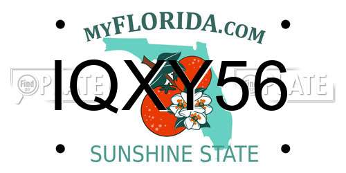 IQXY56 Florida License Plate