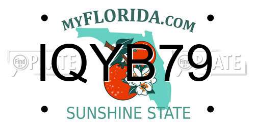 IQYB79 Florida License Plate