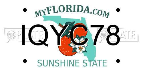 IQYC78 Florida License Plate