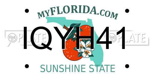 IQYH41 Florida License Plate