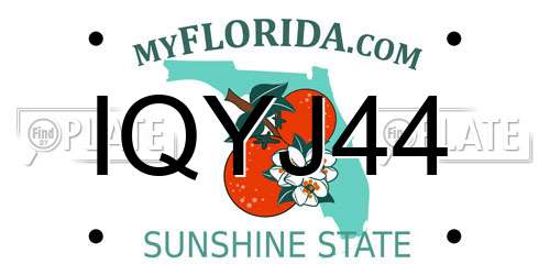 IQYJ44 Florida License Plate