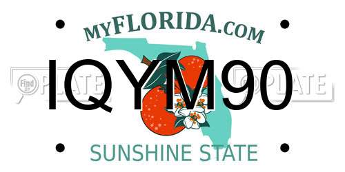 IQYM90 Florida License Plate