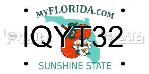 IQYT32 Florida License Plate