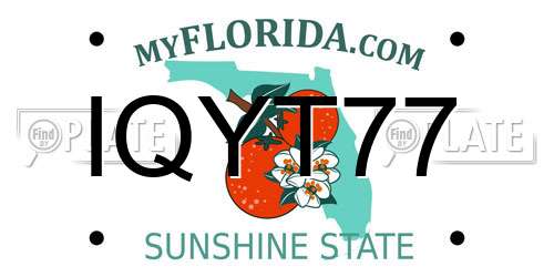 IQYT77 Florida License Plate