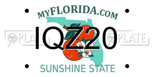 IQZ20 Florida License Plate