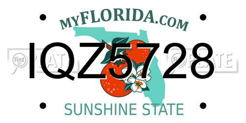 IQZ5728 Florida License Plate