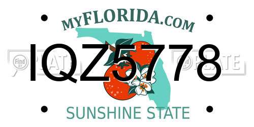 IQZ5778 Florida License Plate