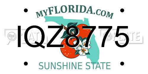 IQZ8775 Florida License Plate