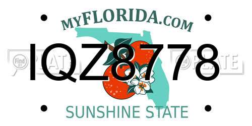IQZ8778 Florida License Plate