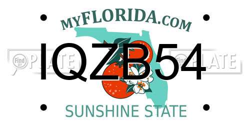 IQZB54 Florida License Plate