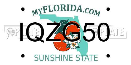 IQZG50 Florida License Plate