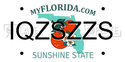 IQZSZZS Florida License Plate