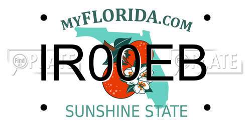 IR00EB Florida License Plate