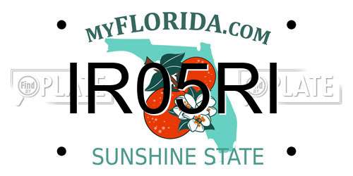 IR05RI Florida License Plate