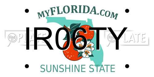 IR06TY Florida License Plate