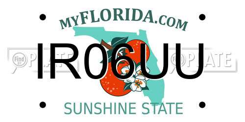IR06UU Florida License Plate