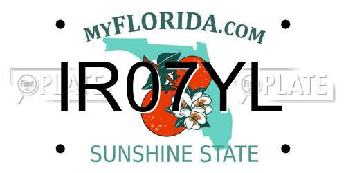 IR07YL Florida License Plate