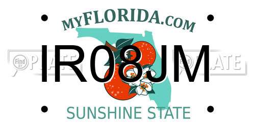 IR08JM Florida License Plate