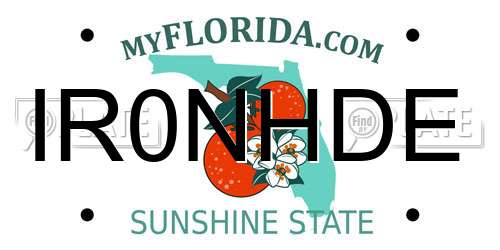 IR0NHDE Florida License Plate