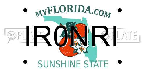 IR0NRI Florida License Plate