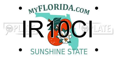 IR10CI Florida License Plate