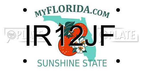 IR12JF Florida License Plate