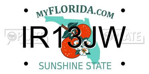 IR13JW Florida License Plate