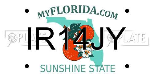 IR14JY Florida License Plate