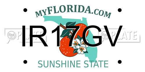 IR17GV Florida License Plate